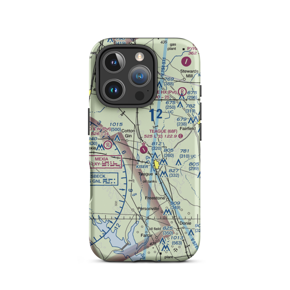 Teague Municipal Airport (68F) VFR Sectional  Tough iPhone Case iPhone 16 Pro model shown