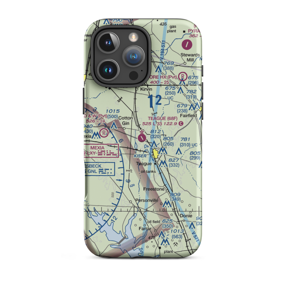 Teague Municipal Airport (68F) VFR Sectional  Tough iPhone Case iPhone 16 Pro Max model shown