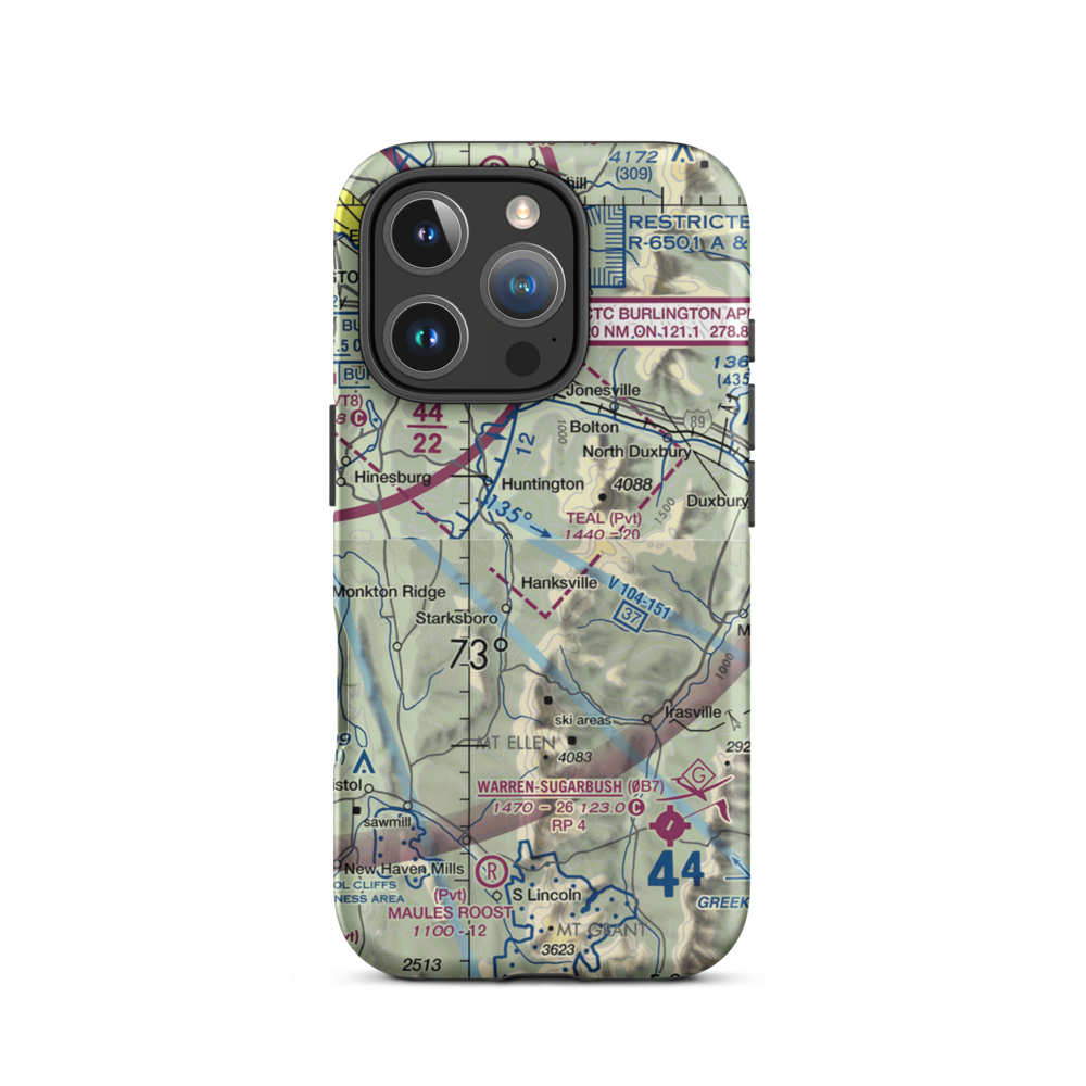 Teal Farm Airport (VT01) VFR Sectional  Tough iPhone Case iPhone 16 Pro model shown