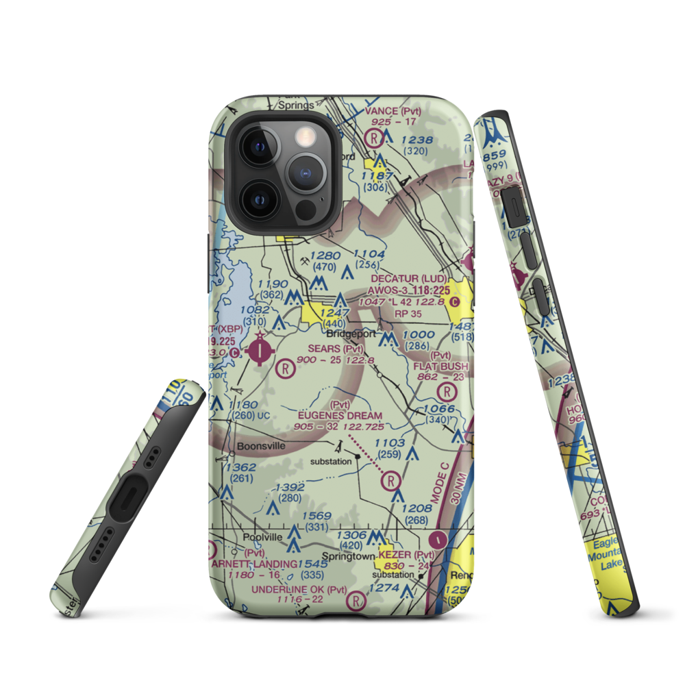 Teate Field (4XS2) VFR Sectional  Tough iPhone Case iPhone 12 Pro model shown