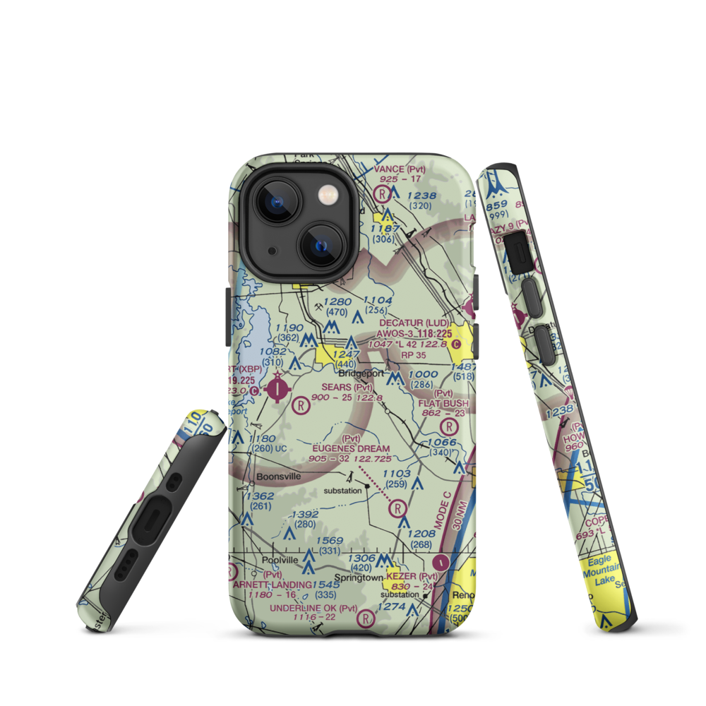 Teate Field (4XS2) VFR Sectional  Tough iPhone Case iPhone 13 mini model shown