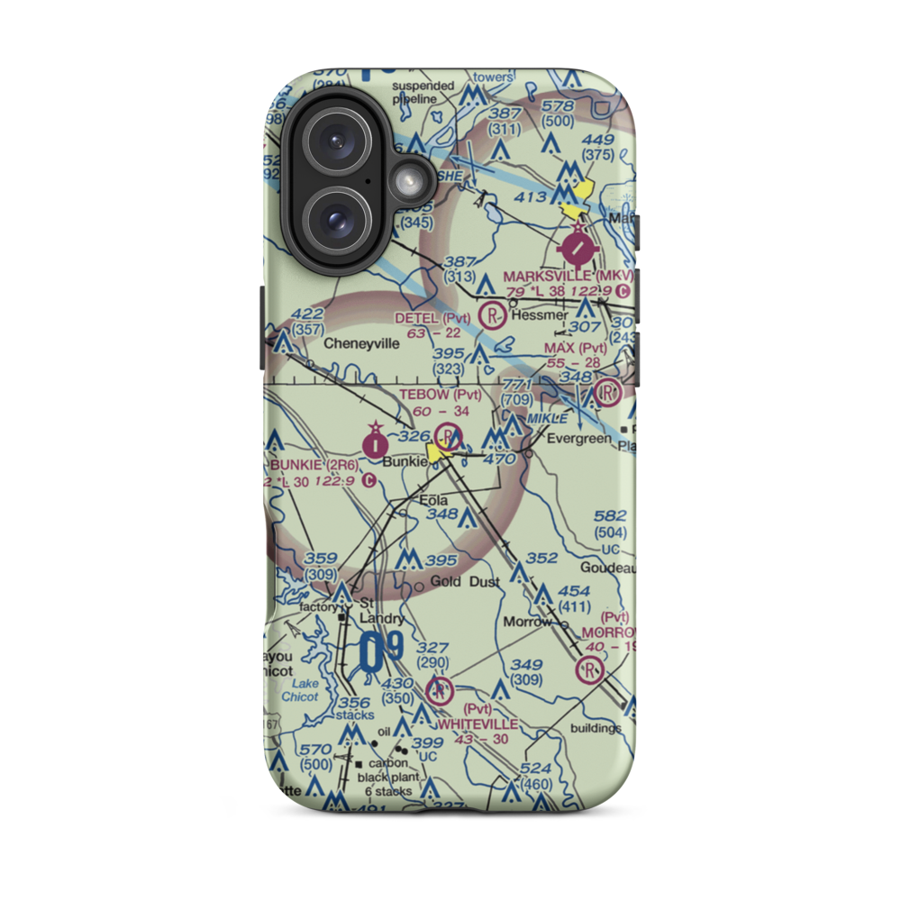 Tebow Airport (LA77) VFR Sectional  Tough iPhone Case iPhone 16 Plus model shown