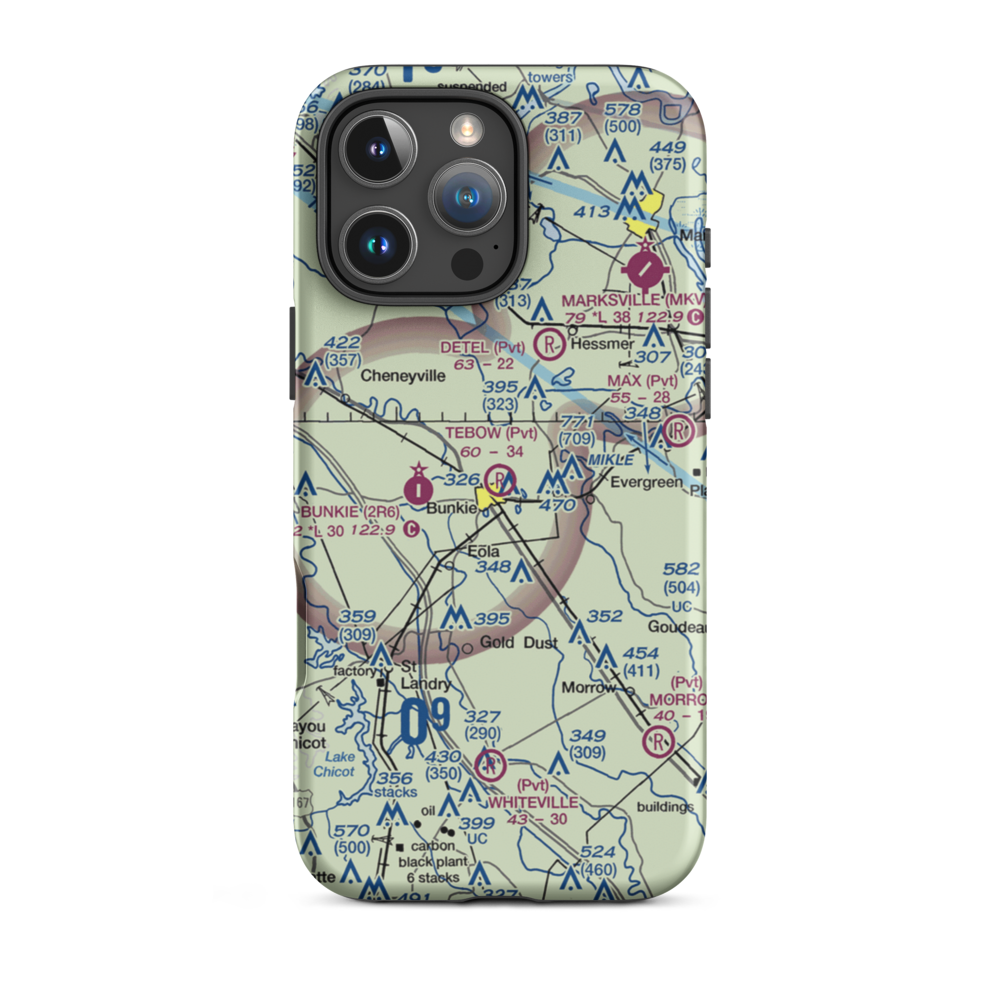 Tebow Airport (LA77) VFR Sectional  Tough iPhone Case iPhone 16 Pro Max model shown