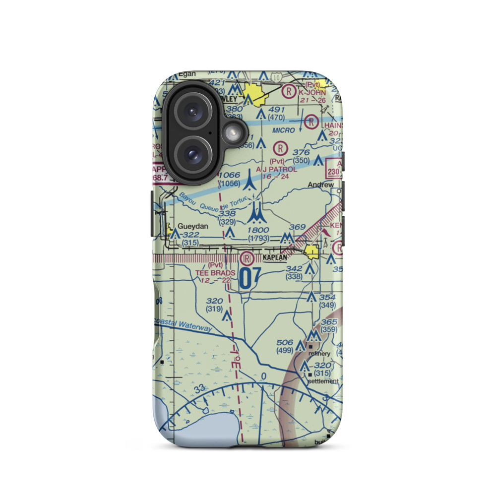 Tee Brad's Airport (13LS) VFR Sectional  Tough iPhone Case iPhone 16 model shown