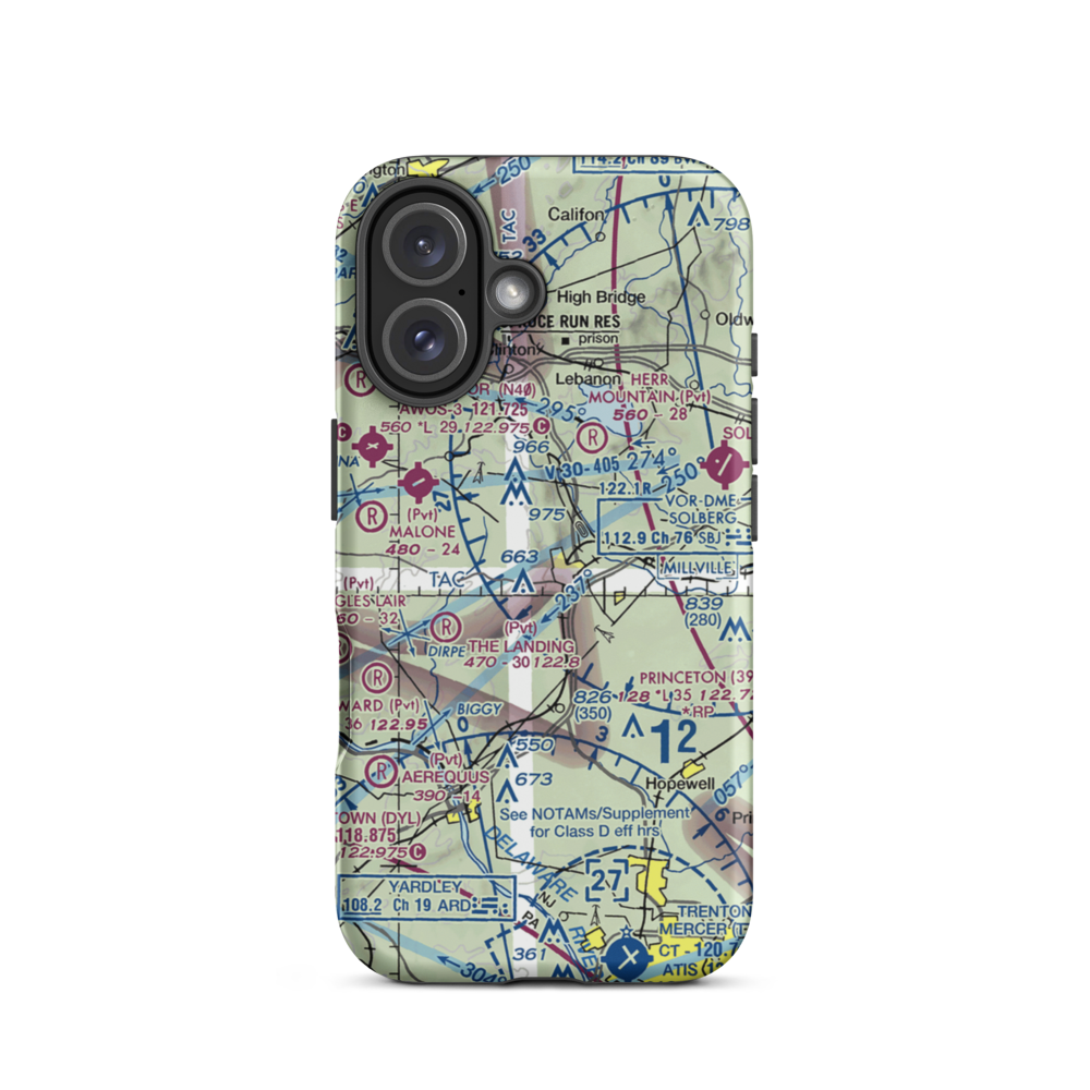 Teeny Weeny Acres Airport (NJ47) VFR Sectional  Tough iPhone Case iPhone 16 model shown