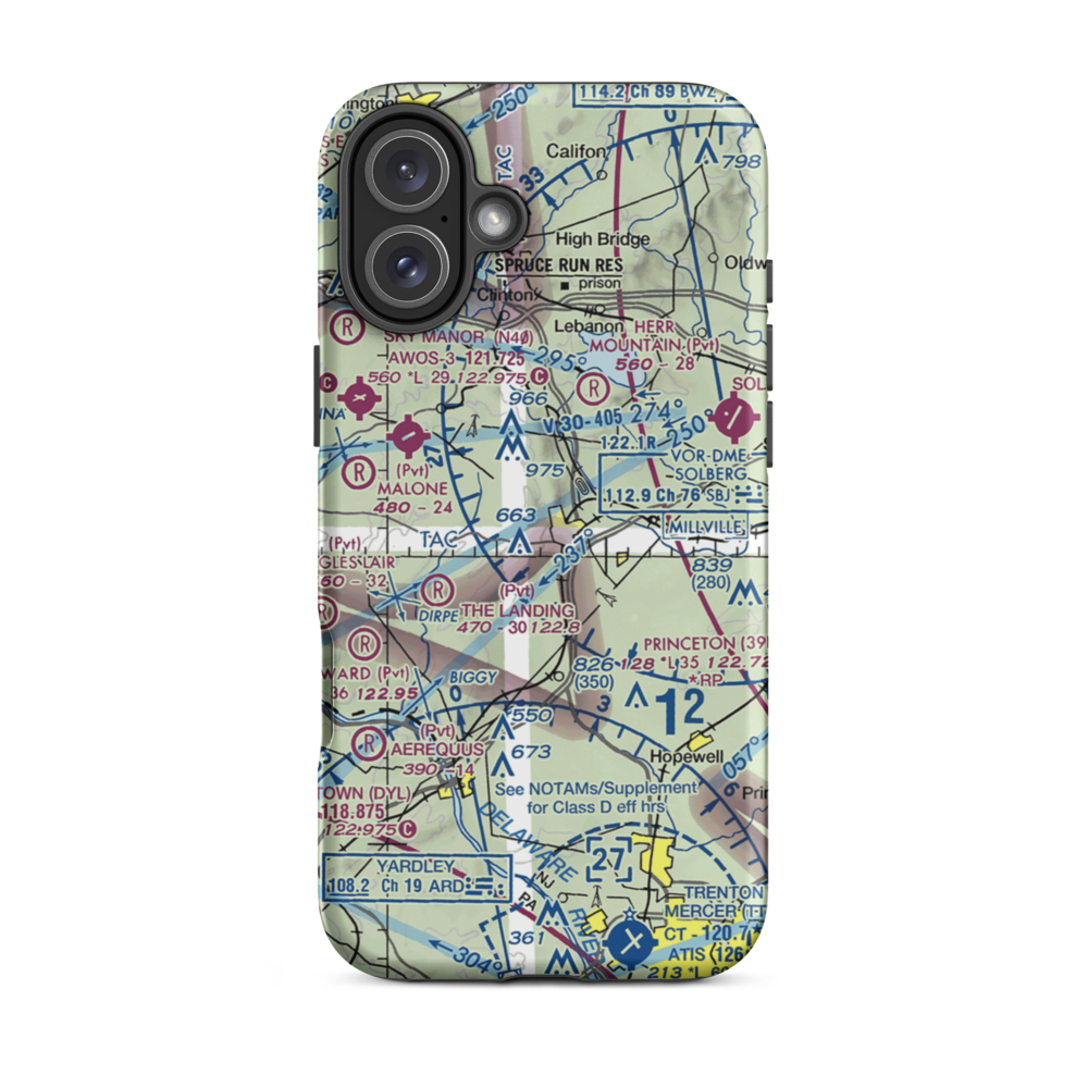Teeny Weeny Acres Airport (NJ47) VFR Sectional  Tough iPhone Case iPhone 16 Plus model shown