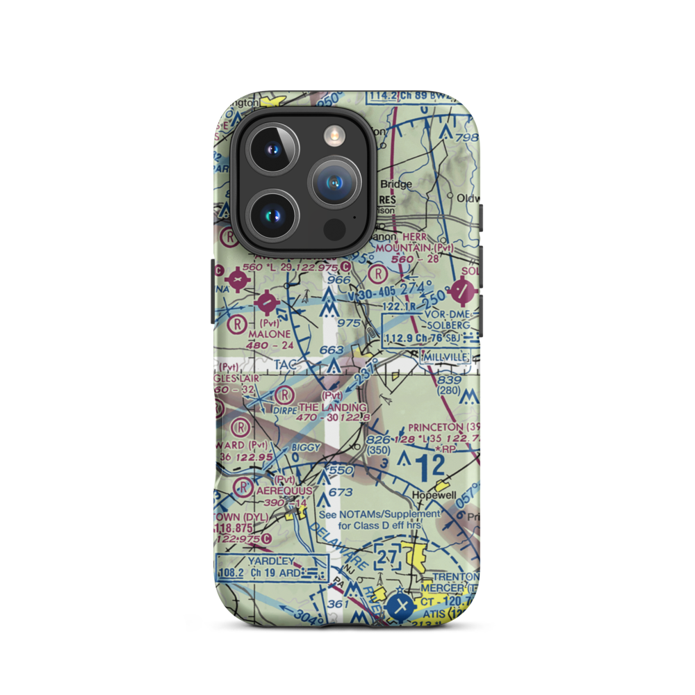 Teeny Weeny Acres Airport (NJ47) VFR Sectional  Tough iPhone Case iPhone 16 Pro model shown