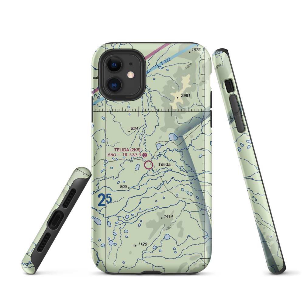 Telida Airport (2K5) VFR Sectional  Tough iPhone Case iPhone 11 model shown