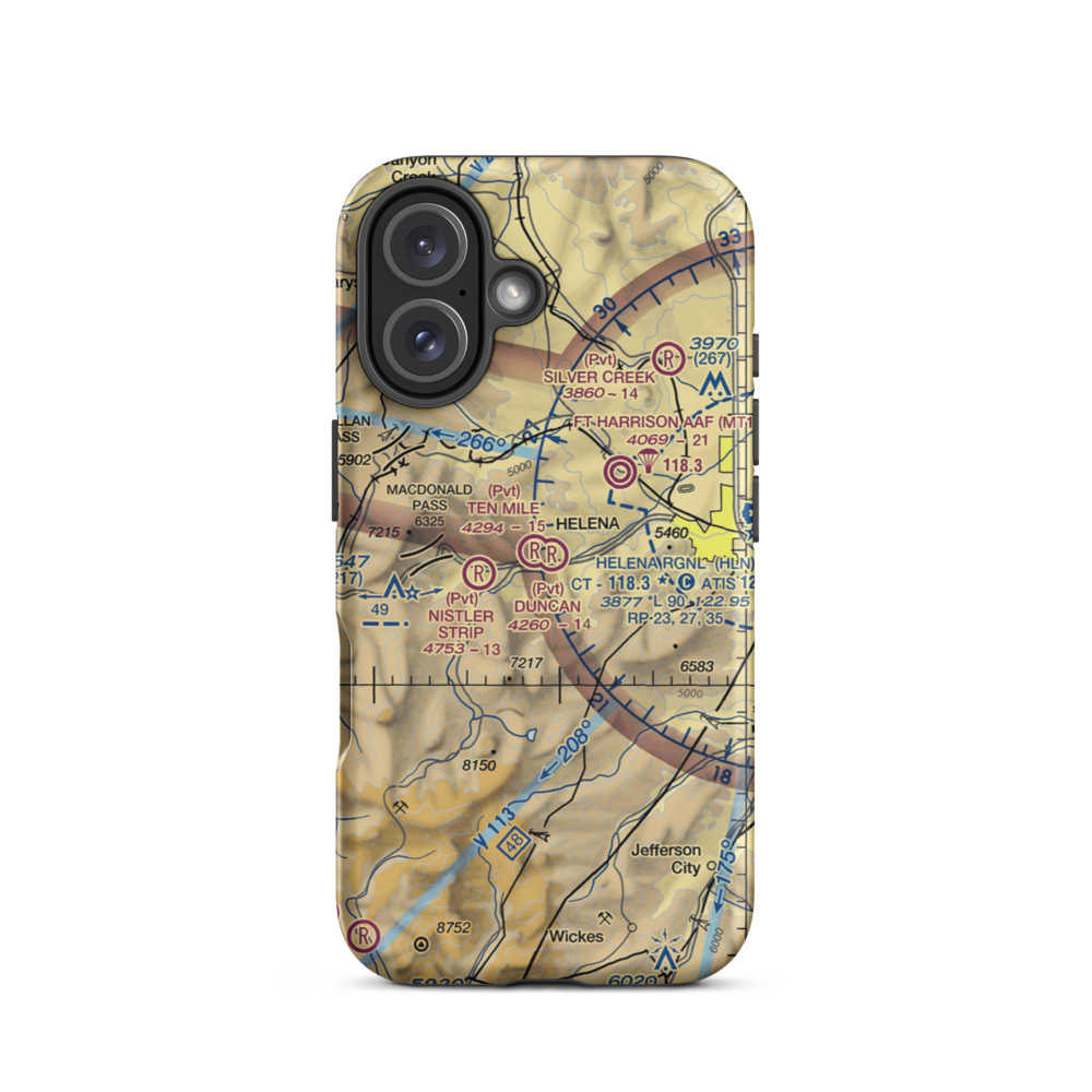 Ten Mile Airport (MT83) VFR Sectional  Tough iPhone Case iPhone 16 model shown