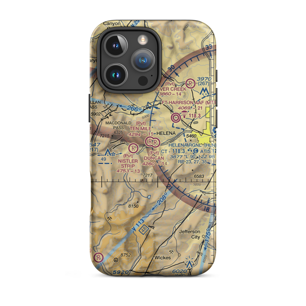 Ten Mile Airport (MT83) VFR Sectional  Tough iPhone Case iPhone 16 Pro Max model shown