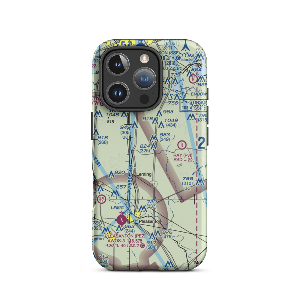 Ten Oaks Airport (US-0051) VFR Sectional  Tough iPhone Case iPhone 16 Pro model shown