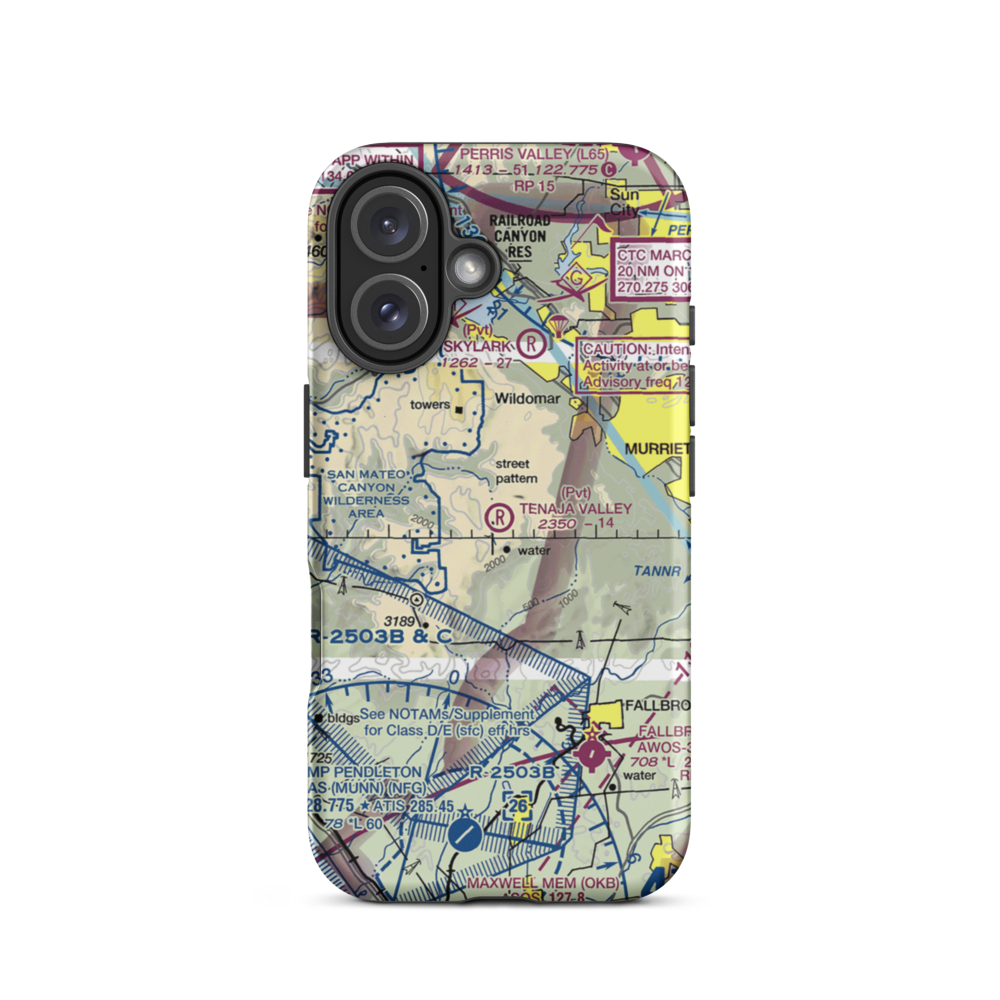 Tenaja Valley Airport (2CN3) VFR Sectional  Tough iPhone Case iPhone 16 model shown