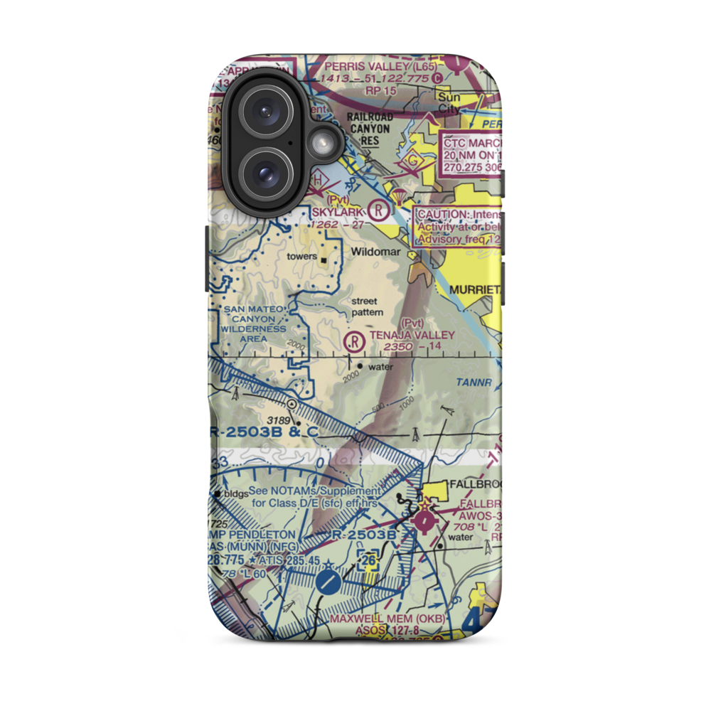 Tenaja Valley Airport (2CN3) VFR Sectional  Tough iPhone Case iPhone 16 Plus model shown