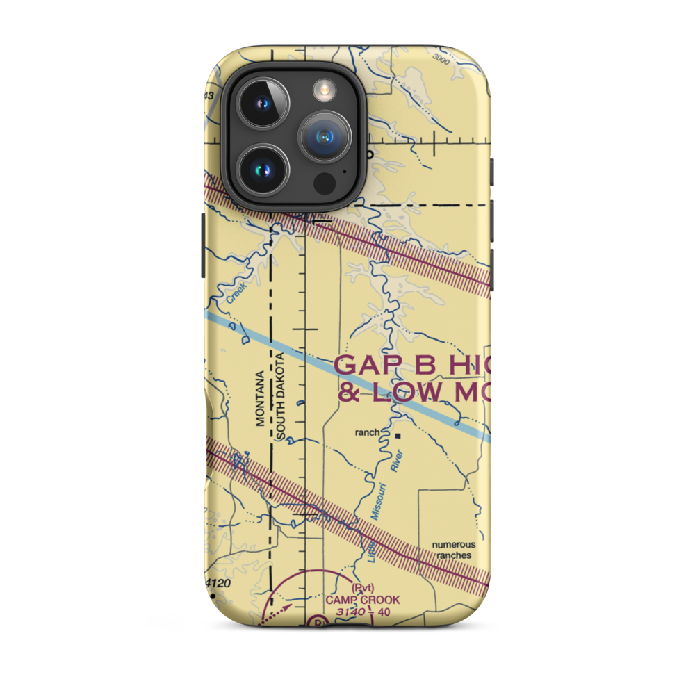 Tennant Ranch Airport (SD76) VFR Sectional  Tough iPhone Case iPhone 16 Pro Max model shown