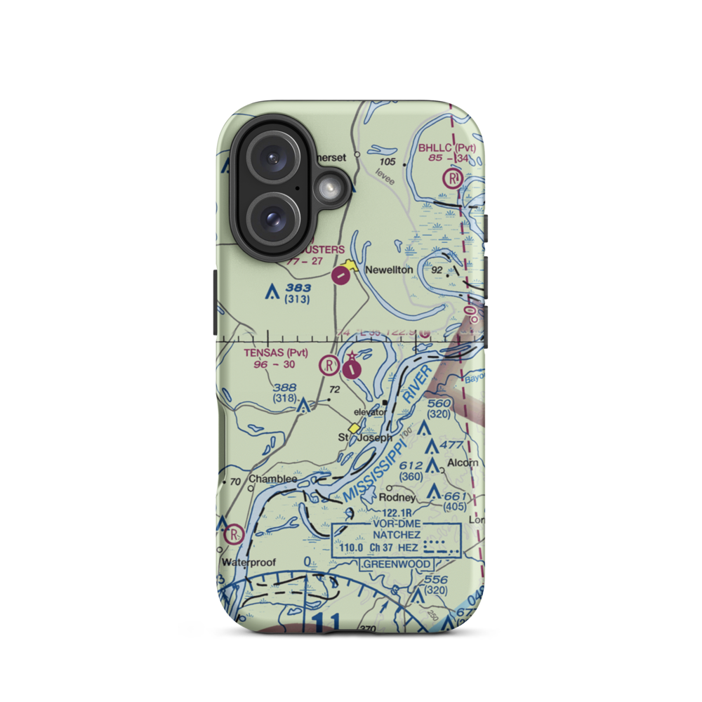 Tensas Parish Airport (L33) VFR Sectional  Tough iPhone Case iPhone 16 model shown