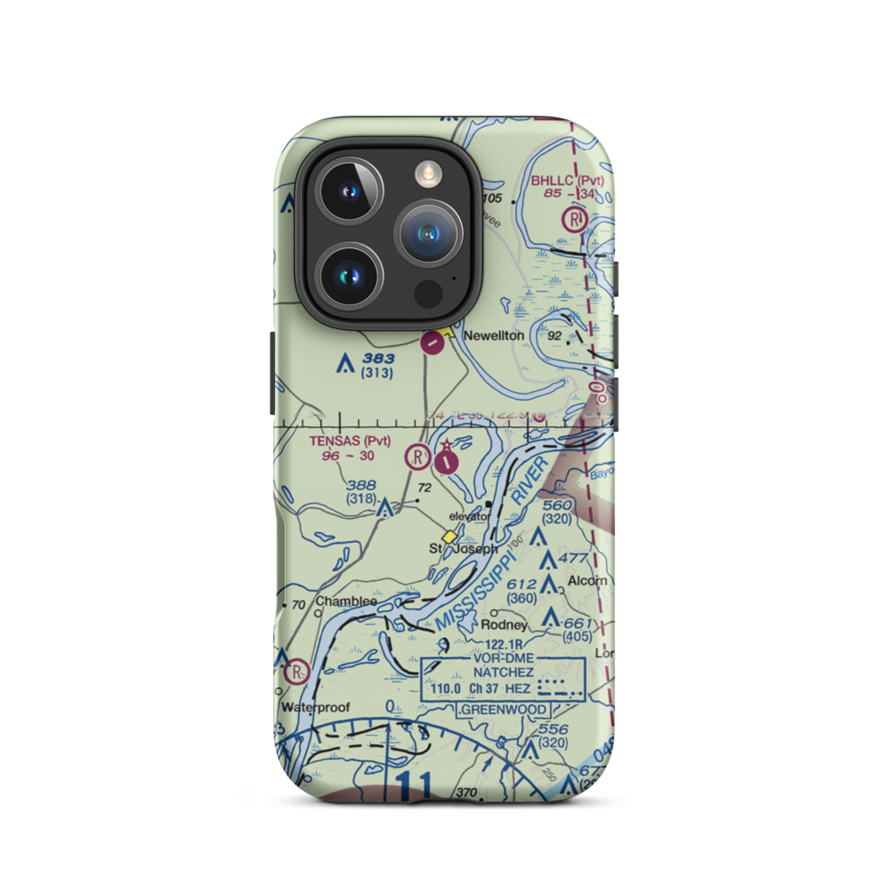 Tensas Parish Airport (L33) VFR Sectional  Tough iPhone Case iPhone 16 Pro model shown