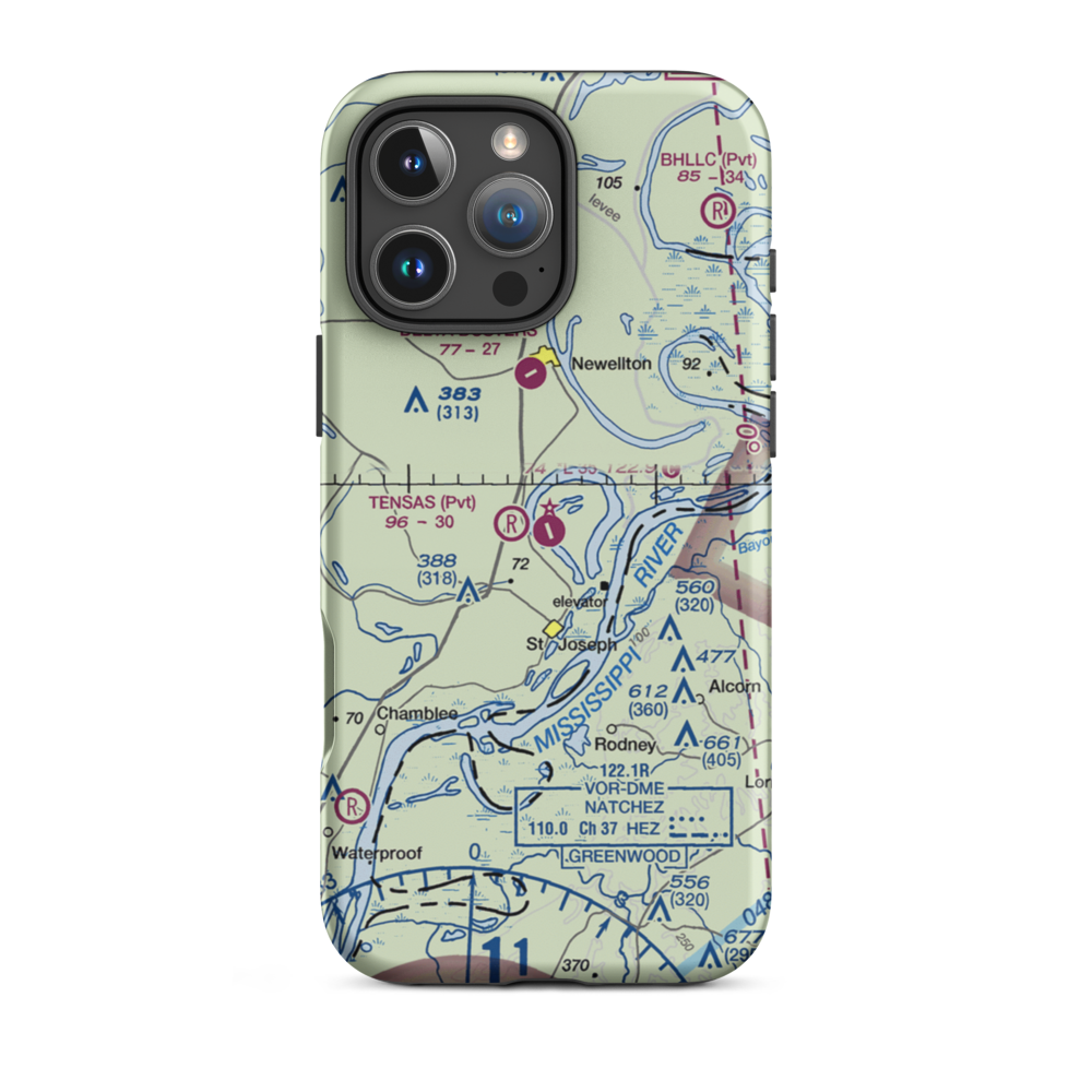 Tensas Parish Airport (L33) VFR Sectional  Tough iPhone Case iPhone 16 Pro Max model shown