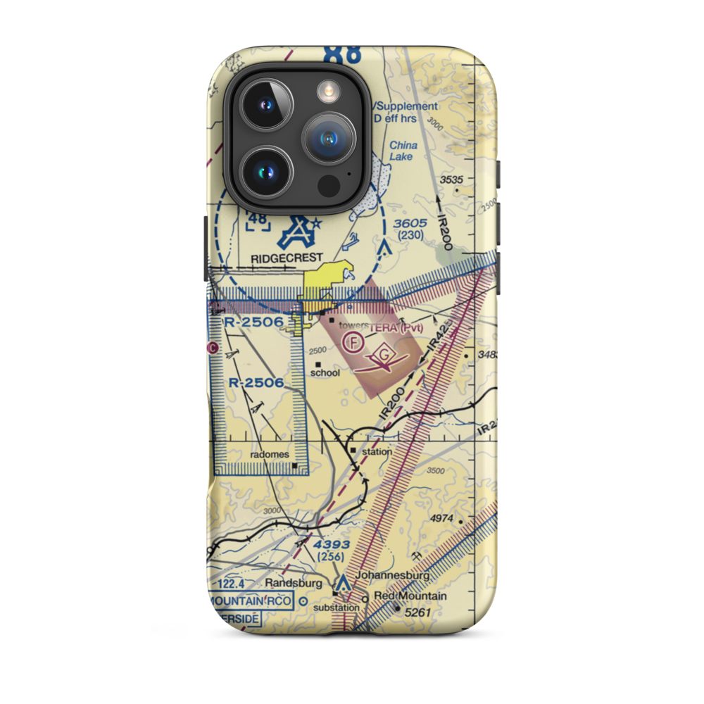 Tera Ultralightport (0CL8) VFR Sectional  Tough iPhone Case iPhone 16 Pro Max model shown