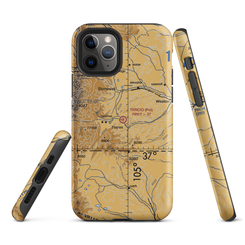 Tercio Ranch Airstrip (3CO4) VFR Sectional  Tough iPhone Case iPhone 11 Pro model shown