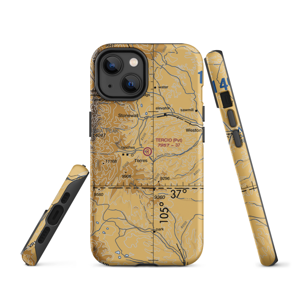 Tercio Ranch Airstrip (3CO4) VFR Sectional  Tough iPhone Case iPhone 14 model shown