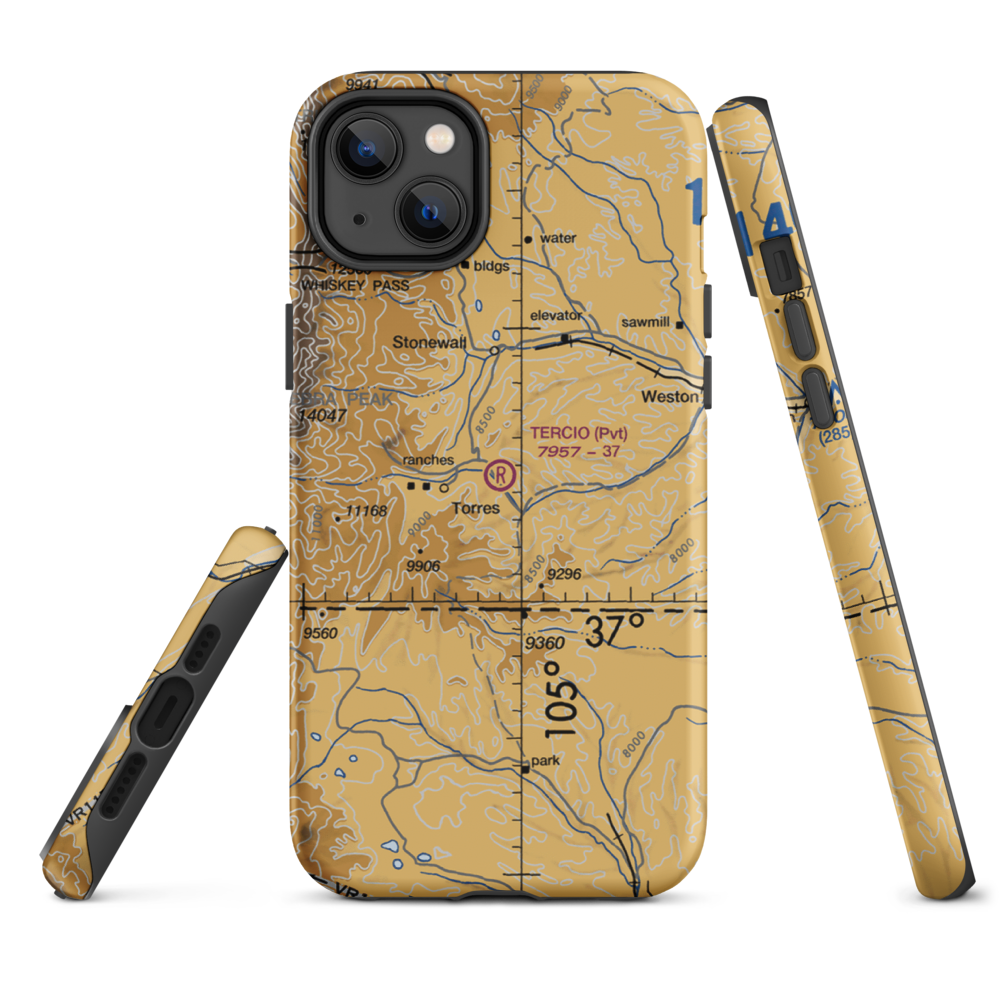 Tercio Ranch Airstrip (3CO4) VFR Sectional  Tough iPhone Case iPhone 14 Plus model shown
