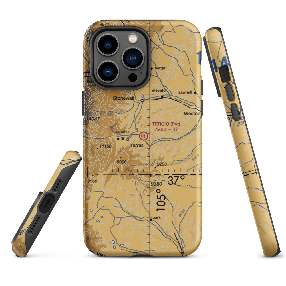 Tercio Ranch Airstrip (3CO4) VFR Sectional  Tough iPhone Case iPhone 14 Pro Max model shown