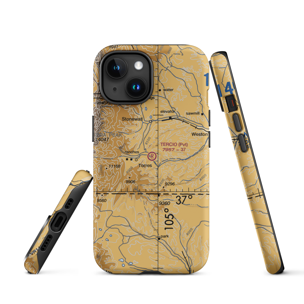 Tercio Ranch Airstrip (3CO4) VFR Sectional  Tough iPhone Case iPhone 15 model shown