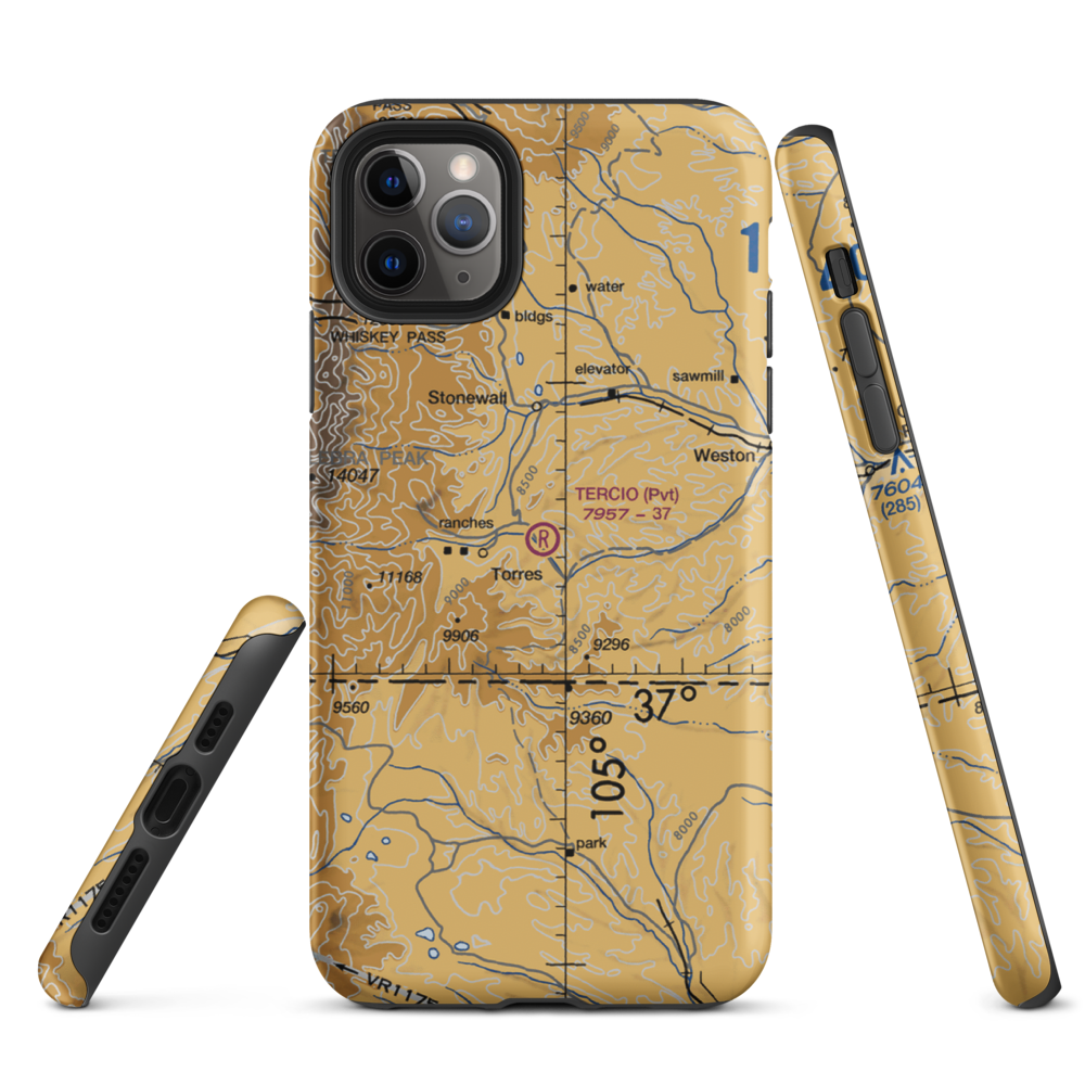 Tercio Ranch Airstrip (3CO4) VFR Sectional  Tough iPhone Case iPhone 11 Pro Max model shown