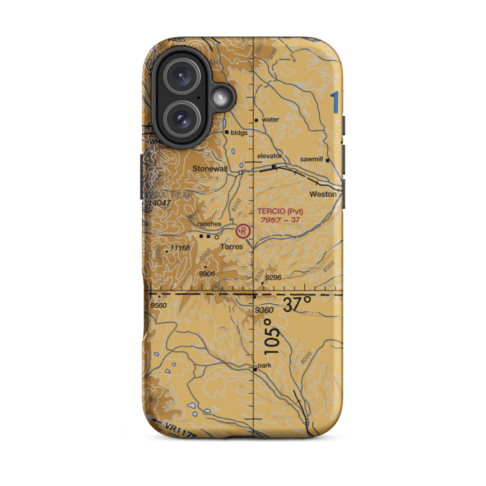 Tercio Ranch Airstrip (3CO4) VFR Sectional  Tough iPhone Case iPhone 16 Plus model shown