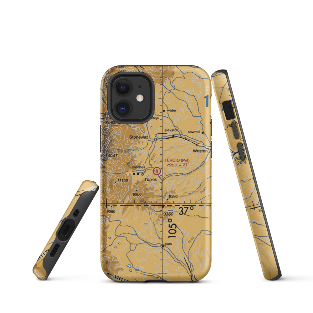 Tercio Ranch Airstrip (3CO4) VFR Sectional  Tough iPhone Case iPhone 12 mini model shown