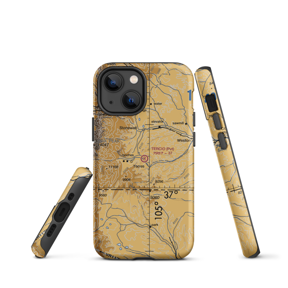 Tercio Ranch Airstrip (3CO4) VFR Sectional  Tough iPhone Case iPhone 13 mini model shown