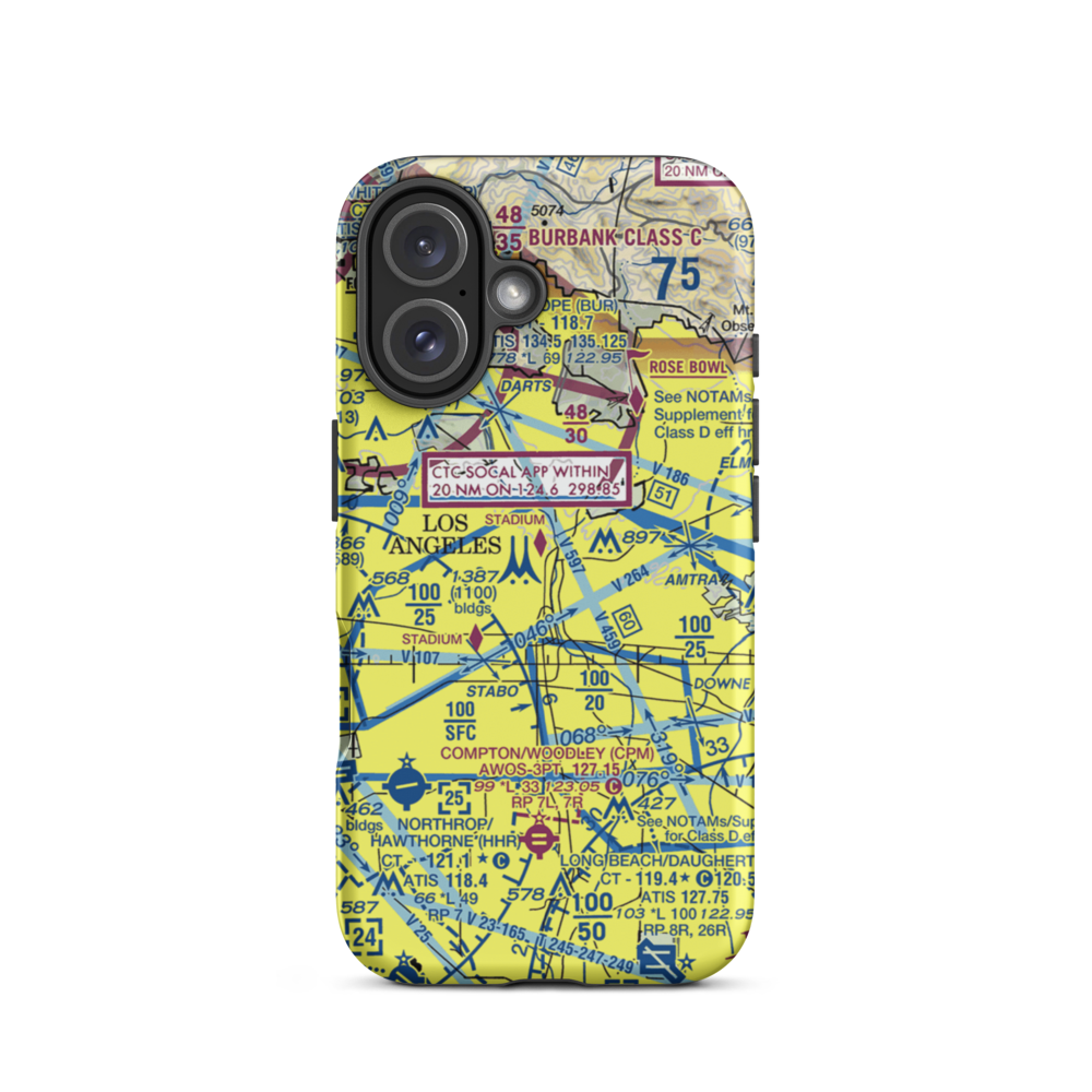Terminal Annex Heliport (54L) VFR Sectional  Tough iPhone Case iPhone 16 model shown
