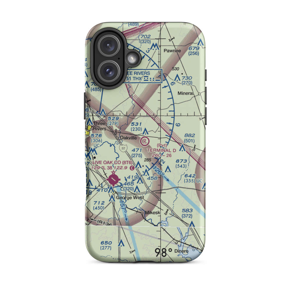 Terminal D Ranch Airport (TE58) VFR Sectional  Tough iPhone Case iPhone 16 Plus model shown