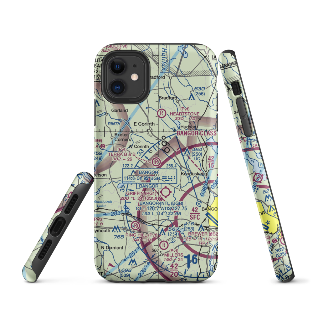 Terra B & B Airport (ME35) VFR Sectional  Tough iPhone Case iPhone 11 model shown