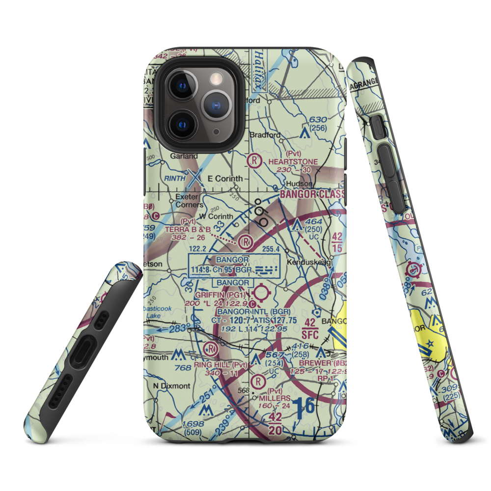 Terra B & B Airport (ME35) VFR Sectional  Tough iPhone Case iPhone 11 Pro model shown