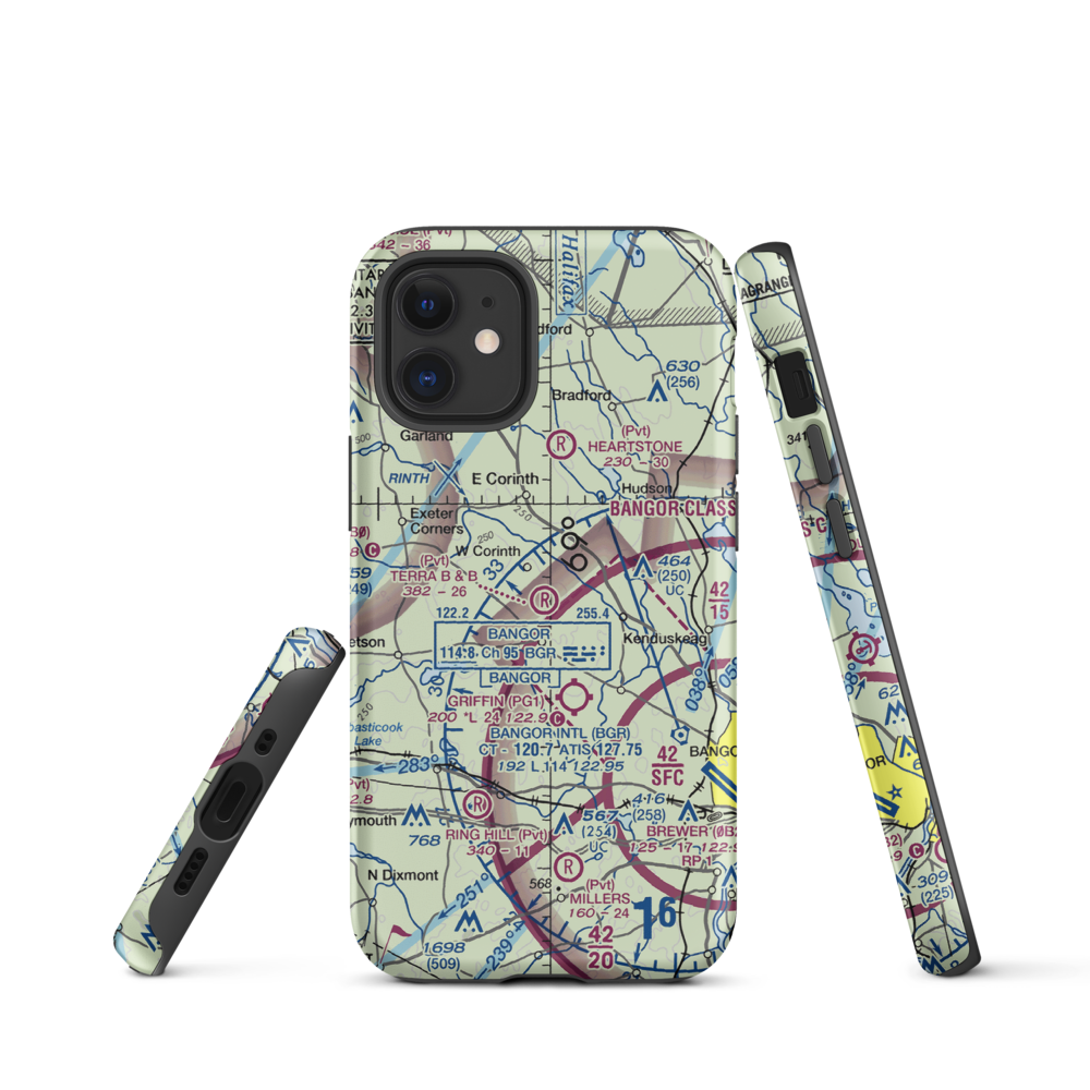 Terra B & B Airport (ME35) VFR Sectional  Tough iPhone Case iPhone 12 mini model shown