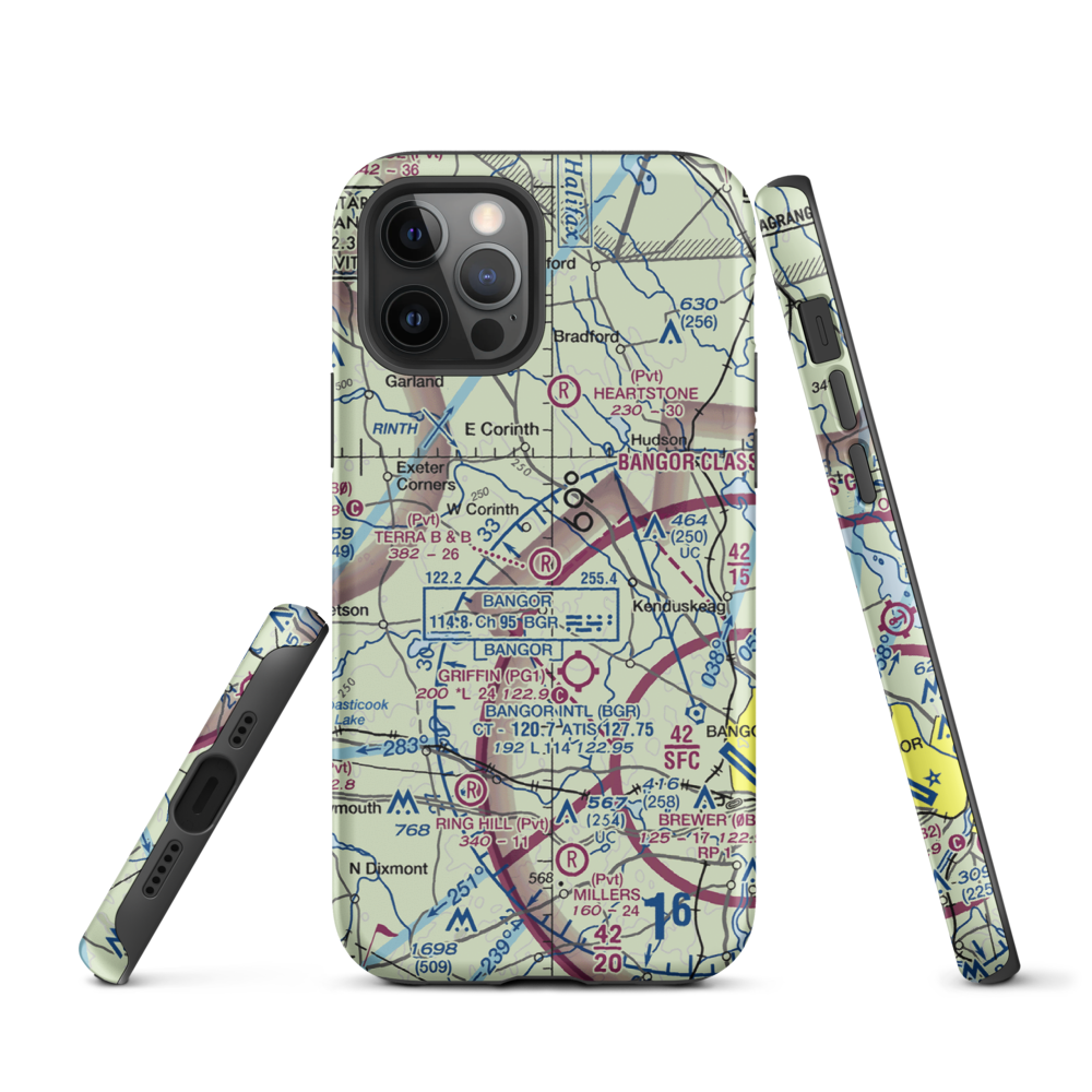 Terra B & B Airport (ME35) VFR Sectional  Tough iPhone Case iPhone 12 Pro model shown