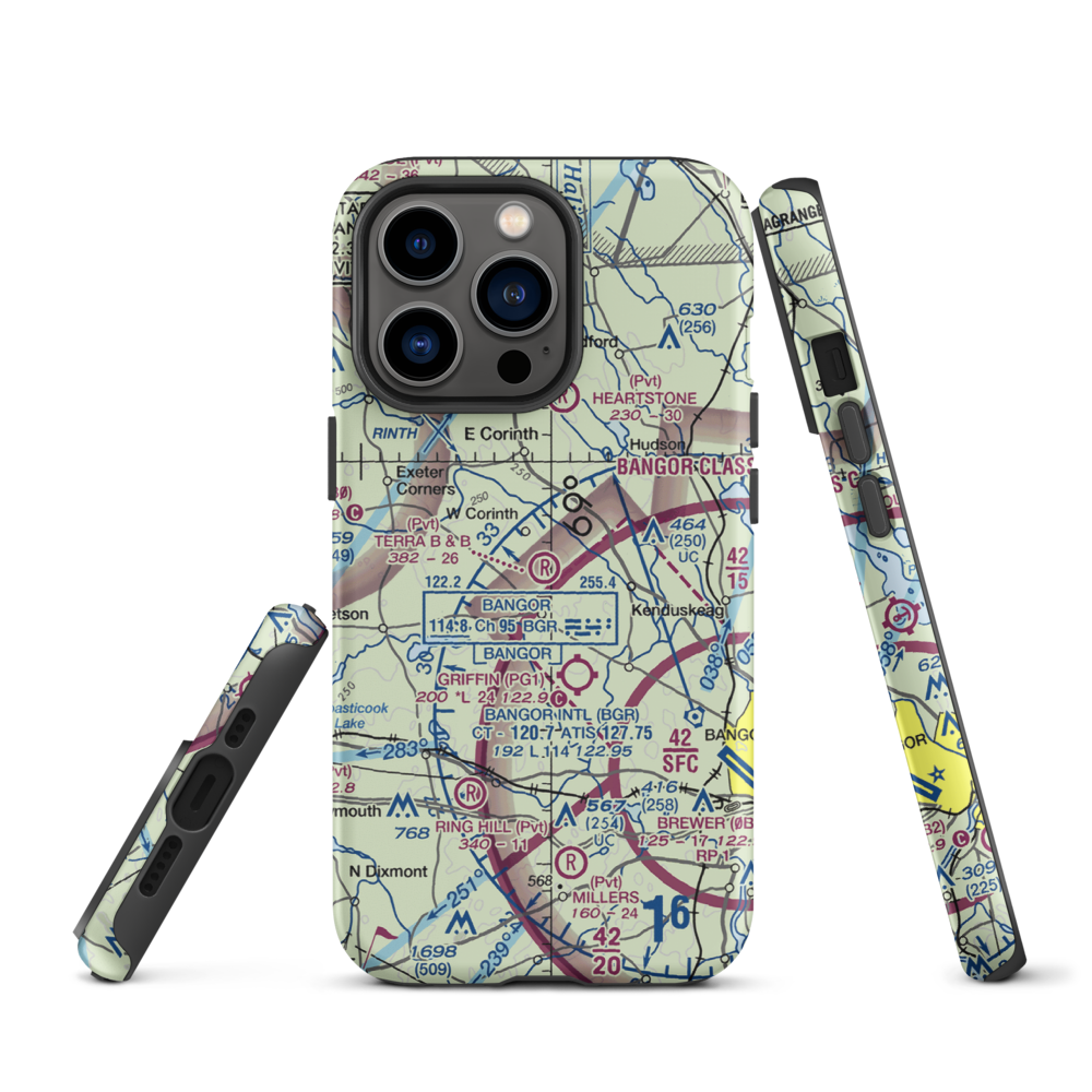 Terra B & B Airport (ME35) VFR Sectional  Tough iPhone Case iPhone 13 Pro model shown
