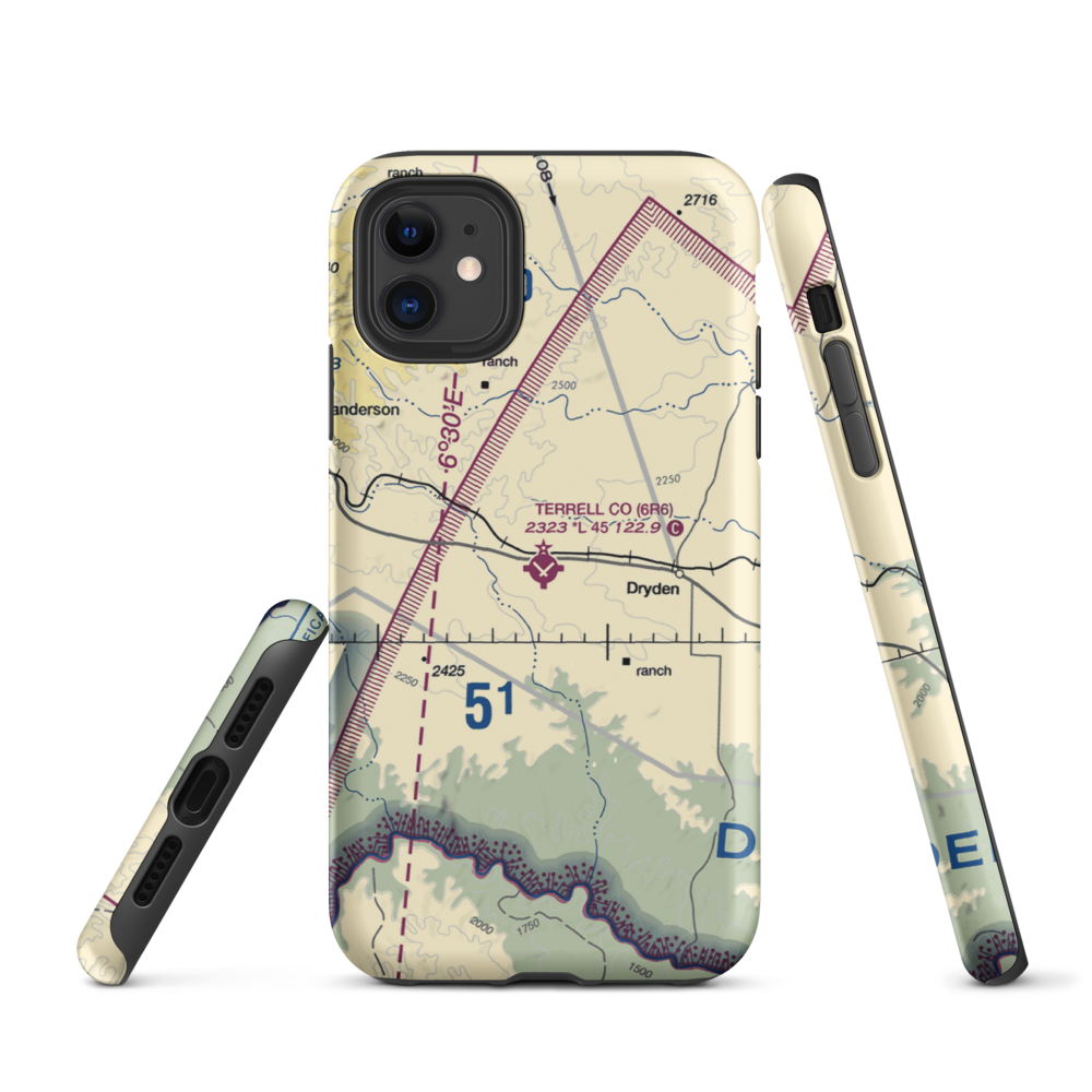 Terrell County Airport (6R6) VFR Sectional  Tough iPhone Case iPhone 11 model shown