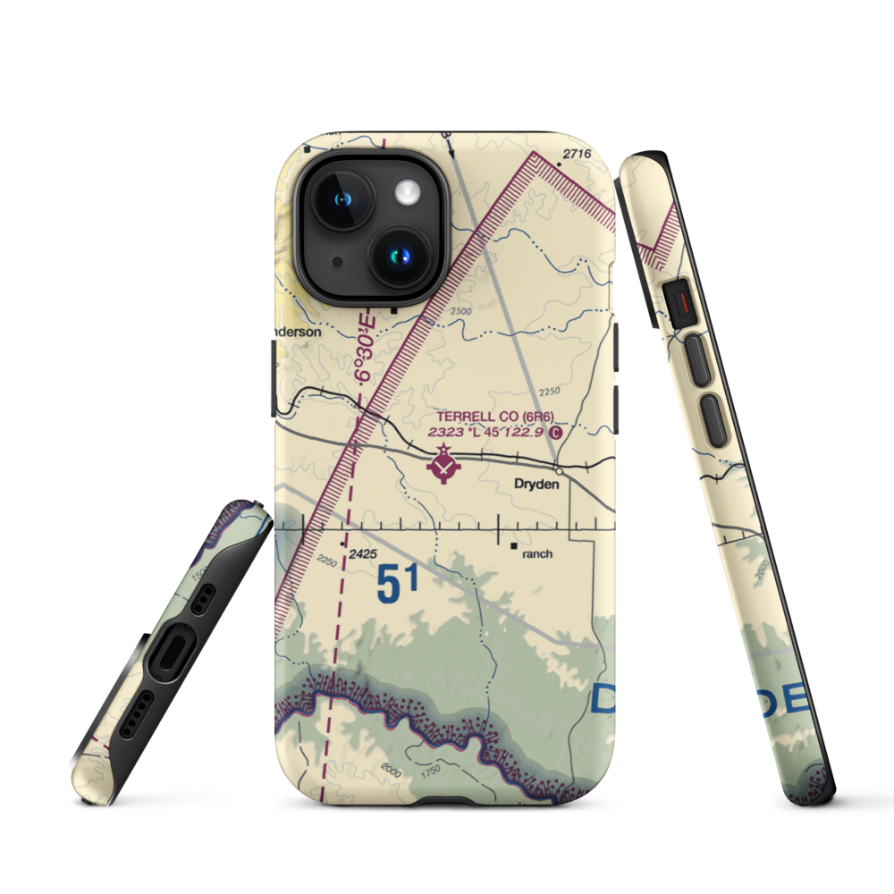 Terrell County Airport (6R6) VFR Sectional  Tough iPhone Case iPhone 15 model shown