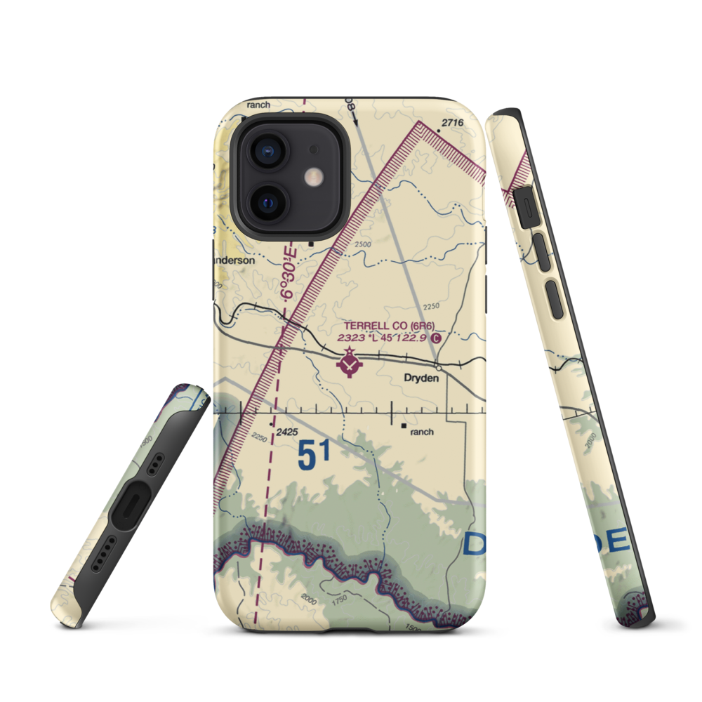 Terrell County Airport (6R6) VFR Sectional  Tough iPhone Case iPhone 12 model shown