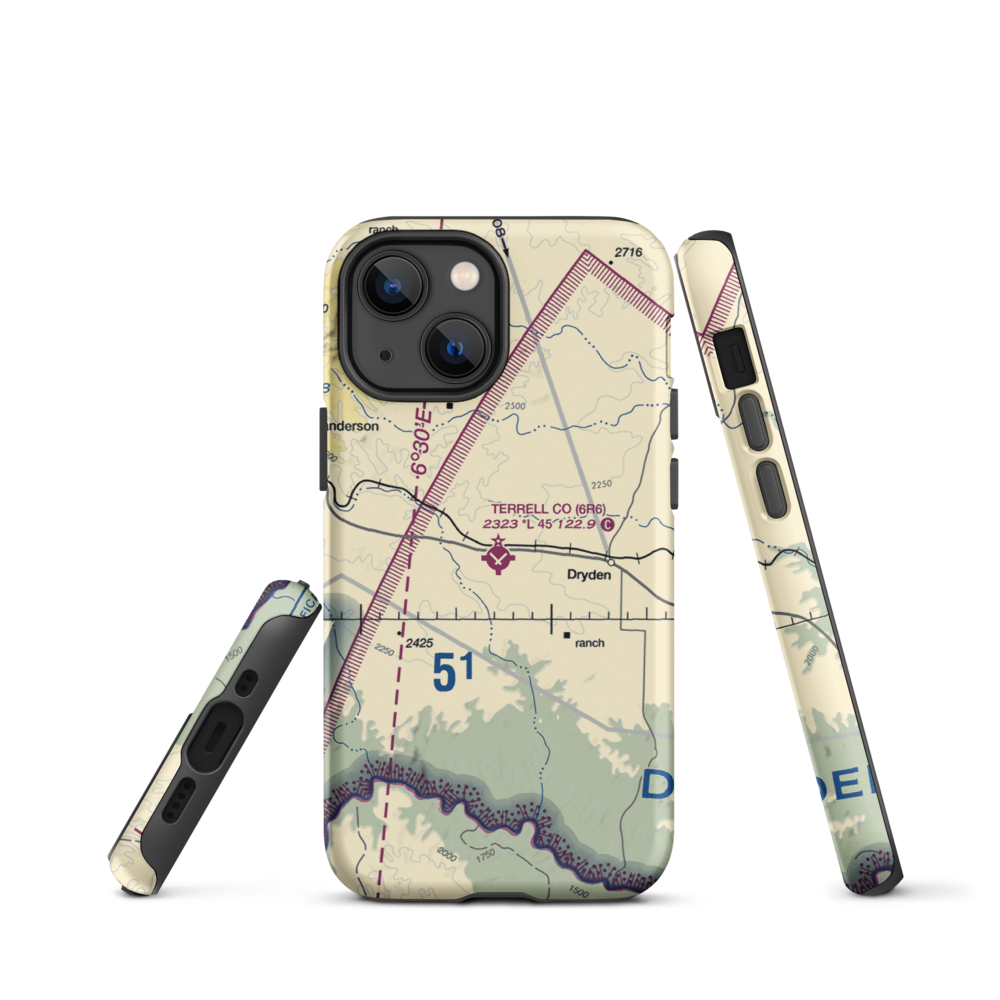 Terrell County Airport (6R6) VFR Sectional  Tough iPhone Case iPhone 13 mini model shown