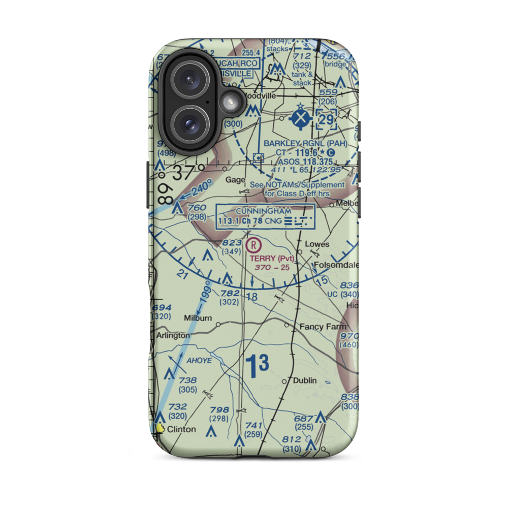 Terry Field (74KY) VFR Sectional  Tough iPhone Case iPhone 16 Plus model shown