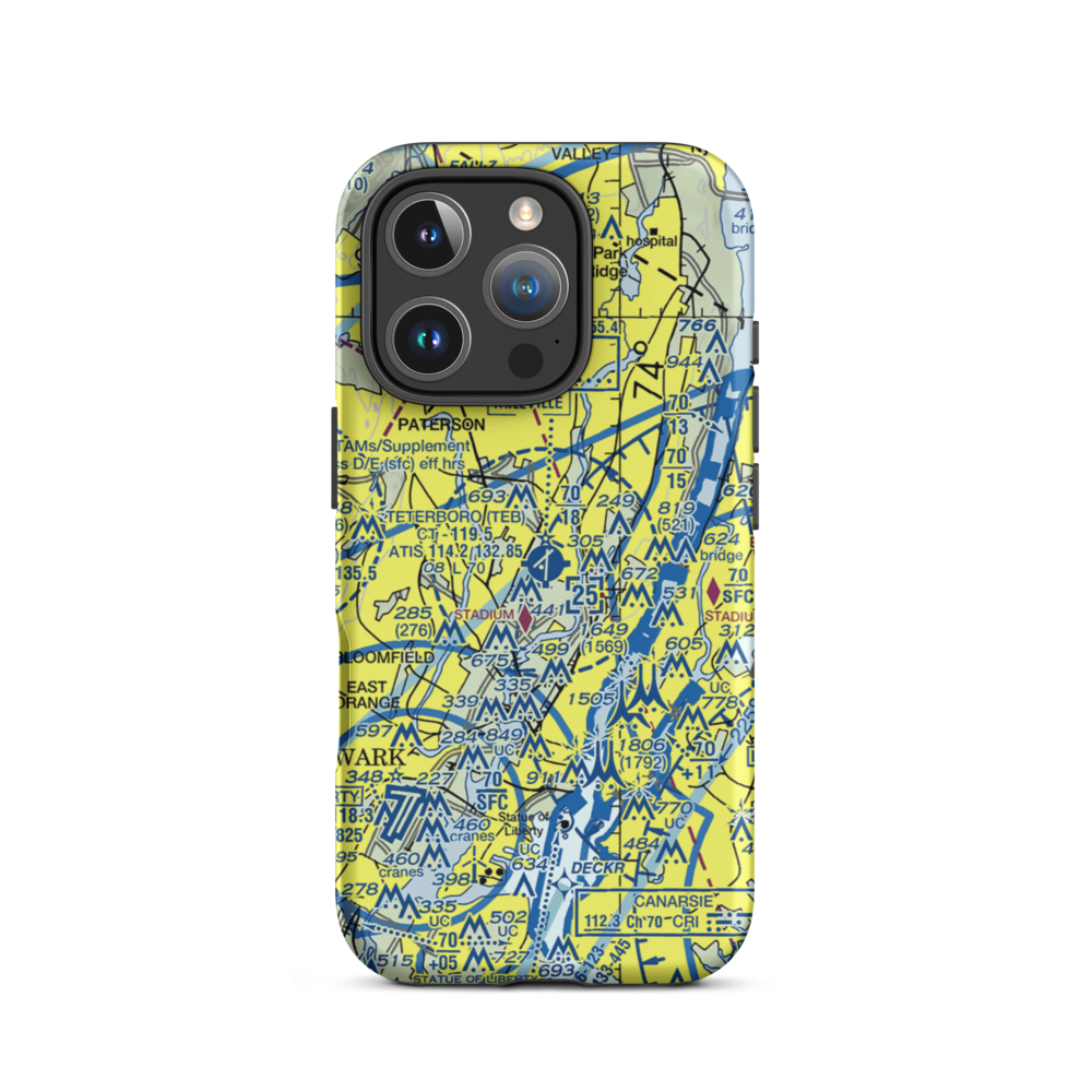 Teterboro Airport (TEB) VFR Sectional  Tough iPhone Case iPhone 16 Pro model shown