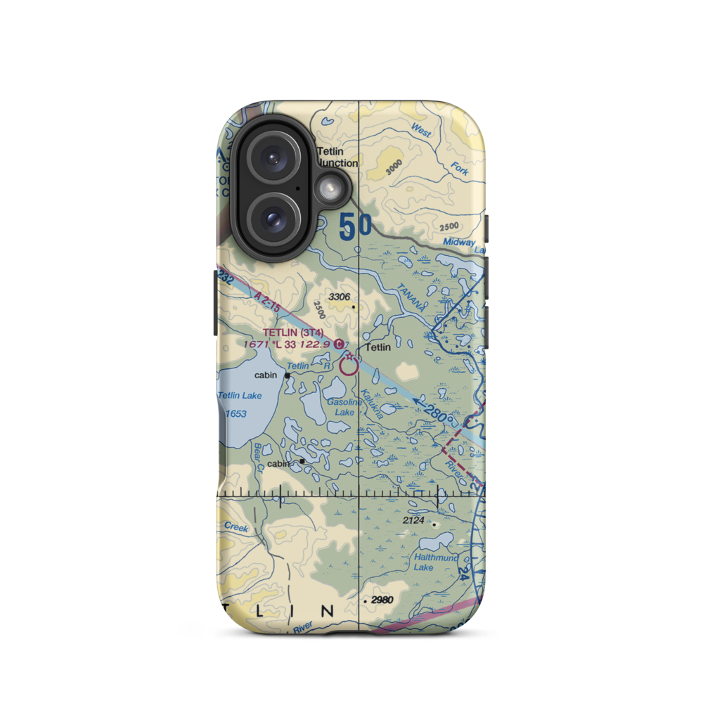 Tetlin Airport (3T4) VFR Sectional  Tough iPhone Case iPhone 16 model shown