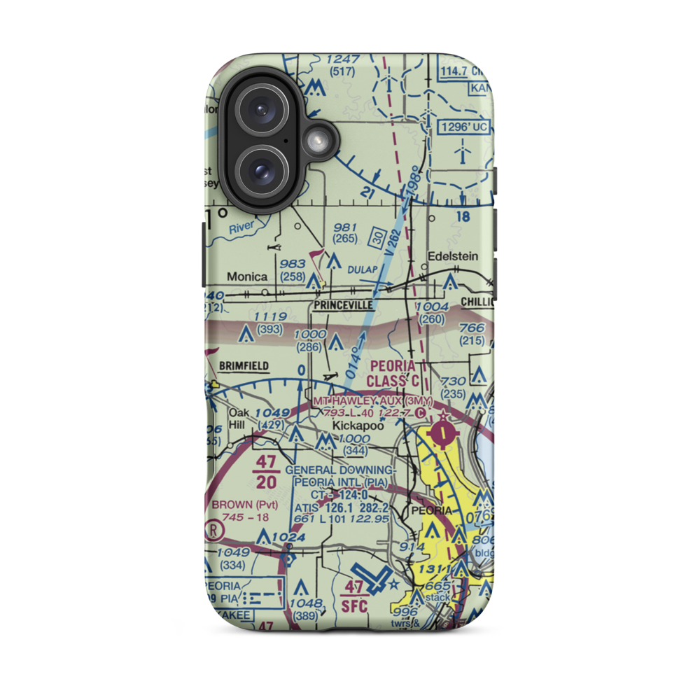 Teubel Restricted Landing Area (65IL) VFR Sectional  Tough iPhone Case iPhone 16 Plus model shown