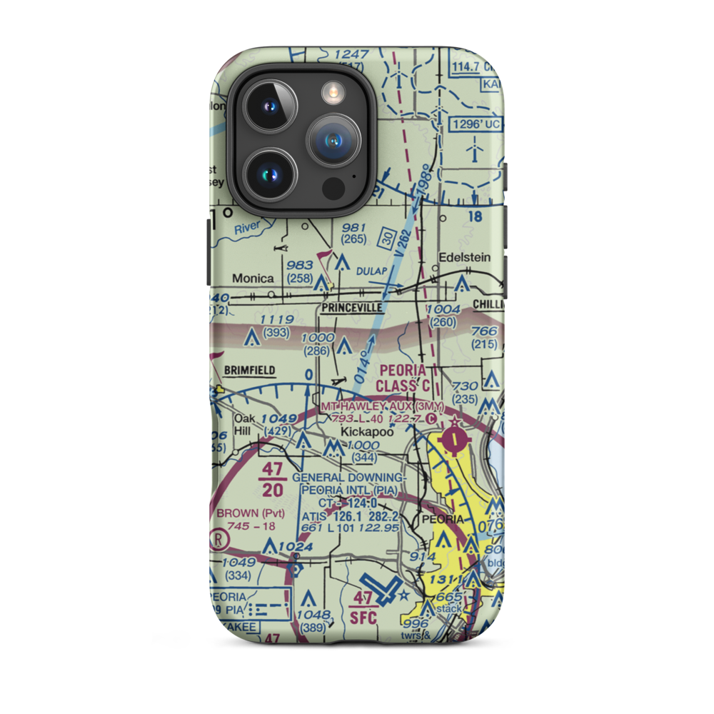 Teubel Restricted Landing Area (65IL) VFR Sectional  Tough iPhone Case iPhone 16 Pro Max model shown