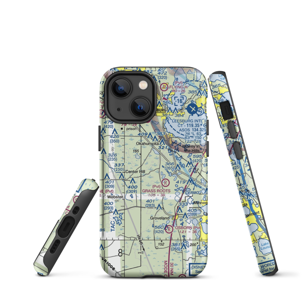 Tex Merritt Private Airstrip (51FD) VFR Sectional  Tough iPhone Case iPhone 13 mini model shown