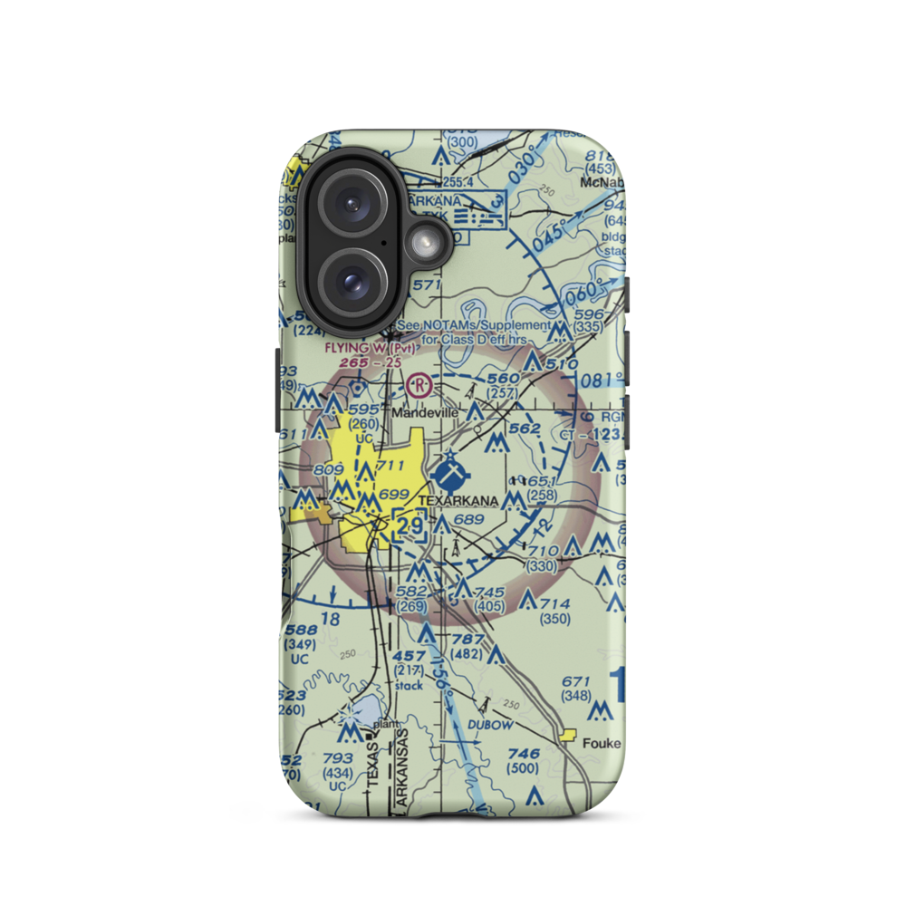 Texarkana Regional Webb Field (TXK) VFR Sectional  Tough iPhone Case iPhone 16 model shown