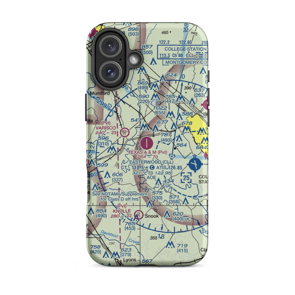 Texas A And M Flight Test Station Airport (83TX) VFR Sectional  Tough iPhone Case iPhone 16 Plus model shown